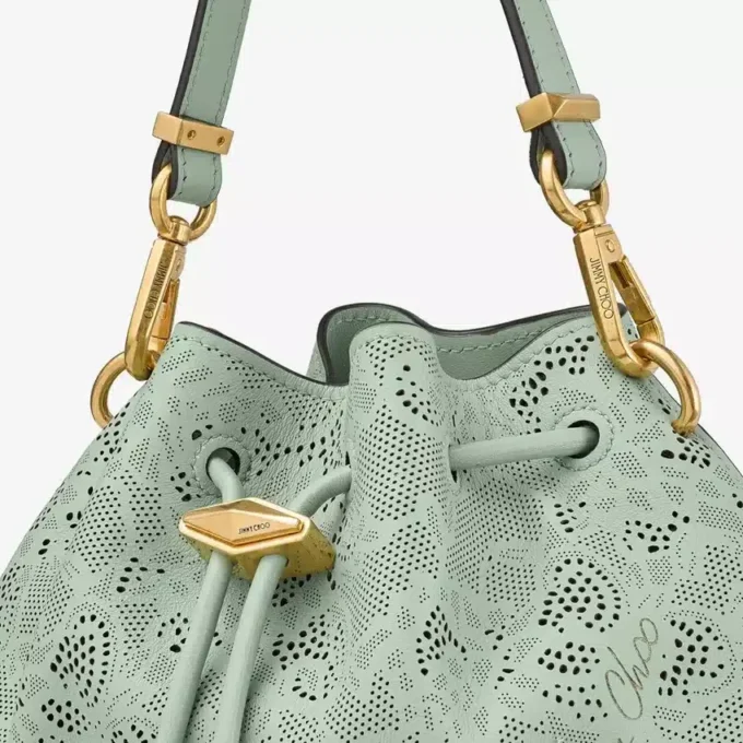 シンチ・スモール・ヴェルデジミー・jimmy choo パーフォレーテッドレザー レース ショルダーバッグ