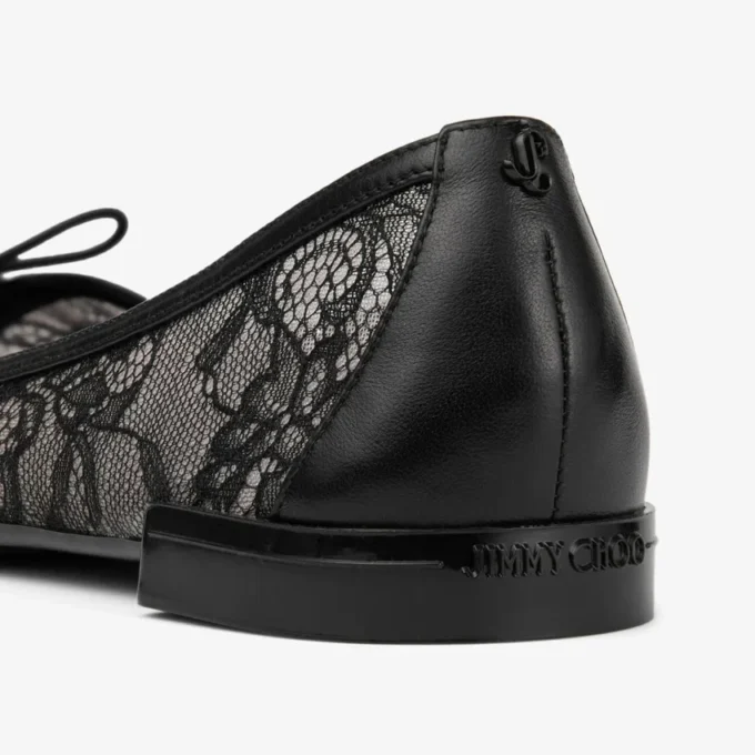 スカーレット・バレリーナ ブラック jimmy choo レースアップ・バレリーナ・フラット