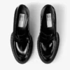 jimmy choo ノワール ケイ・ニノミヤ マキシローファー  ブラック ポリッシュカーフレザー ローファー