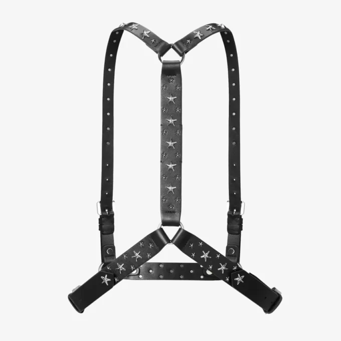 jimmy choo ノワール ケイ・ニノミヤ シングルスターハーネス ブラック スムースカーフレザー製ハーネス、メタル製マルチスター装飾付き