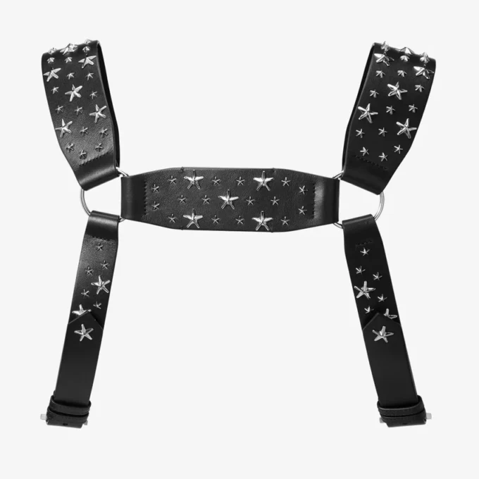jimmy choo ノワール ケイ・ニノミヤ オールスターズ ハーネス ブラック スムースカーフレザー ハーネス（メタル製マルチスター装飾付き）