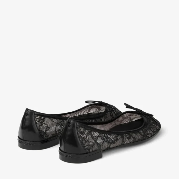 スカーレット・バレリーナ ブラック jimmy choo レースアップ・バレリーナ・フラット