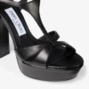 Kesia 120 ブラック レザーサンダル
