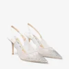 Love Sling Back 85 ホワイトメッシュスリングバック（デグラデ・ギャラクシークリスタル付き）