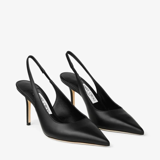 Love Sling Back 85 ブラック カーフレザー スリングバック
