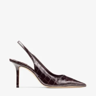 Love Sling Back 85 Sambuco シャイニークロコダイルエンボスレザー スリングバック