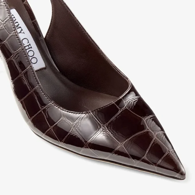 Love Sling Back 85 Sambuco シャイニークロコダイルエンボスレザー スリングバック