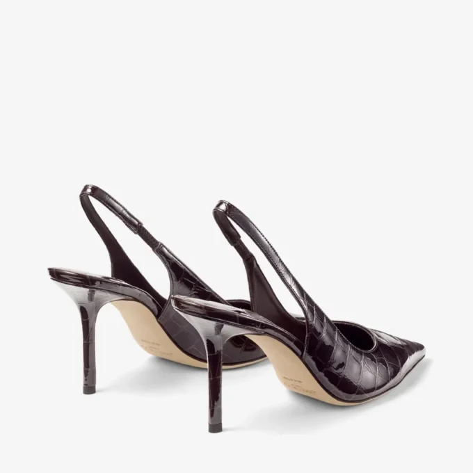 Love Sling Back 85 Sambuco シャイニークロコダイルエンボスレザー スリングバック