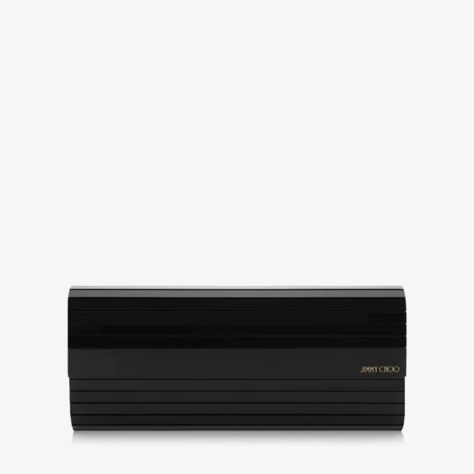 スイーティー ブラック アクリル クラッチバッグ（ゴールドチェーンストラップ付き）