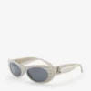 ダニー ホワイトストライプ オーバルサングラス