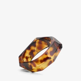 ファセットブレスレット トータスシェルアクリル製ファセットブレスレット