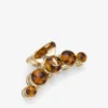 クローヘアクリップ トータスシェルとゴールド仕上げのメタル＆アクリル製クローヘアクリップ