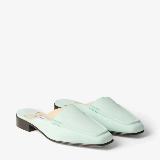 スライド ミント ヌバックレザー ミュール