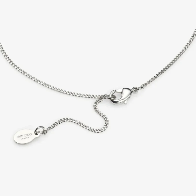 ハートネックレス シルバー仕上げのハートネックレス（クリスタル付き）