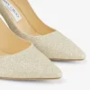 Romy 85 プラチナ アイス ダスティ グリッター ポインテッドトゥ パンプス