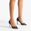 Romy 85 ブラック jimmy choo レースパンプス