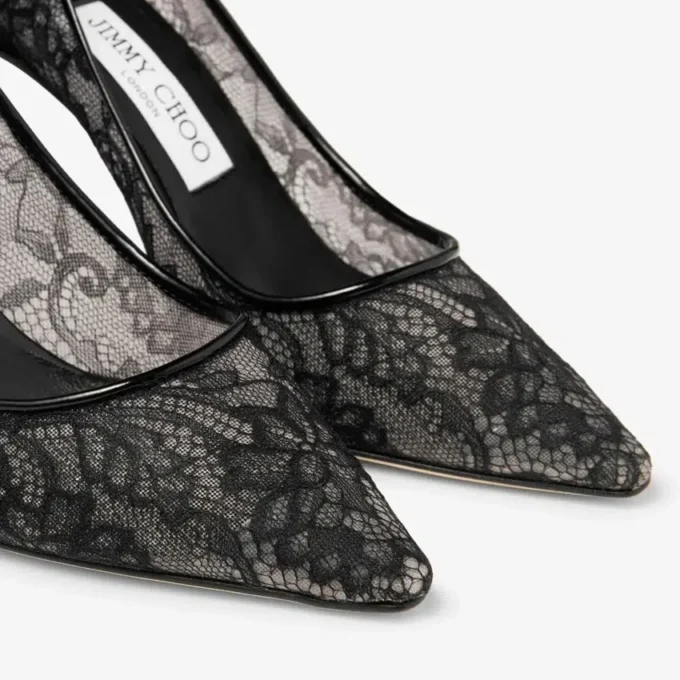 Romy 85 ブラック jimmy choo レースパンプス