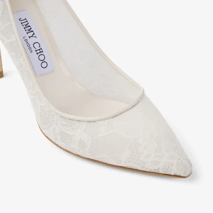 Romy 85 アイボリー jimmy choo レースパンプス
