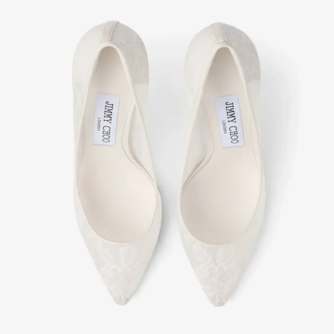 Romy 85 アイボリー jimmy choo レースパンプス
