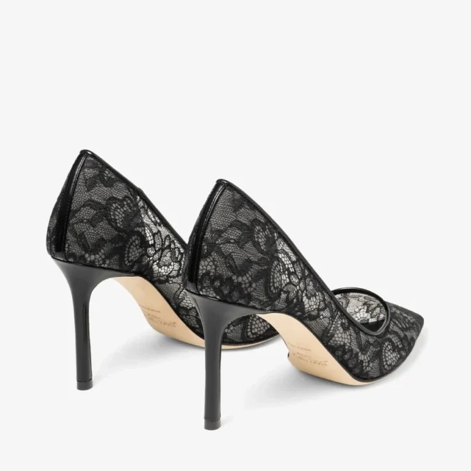 Romy 85 ブラック jimmy choo レースパンプス
