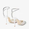 Saeda 100 ホワイトメッシュ クリスタルパンプス