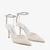 Saeda 85 アイボリー チュール クリスタル パンプス