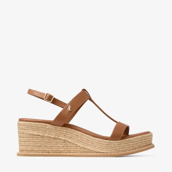 Theia ウェッジ 60 タンレザー ウェッジサンダル